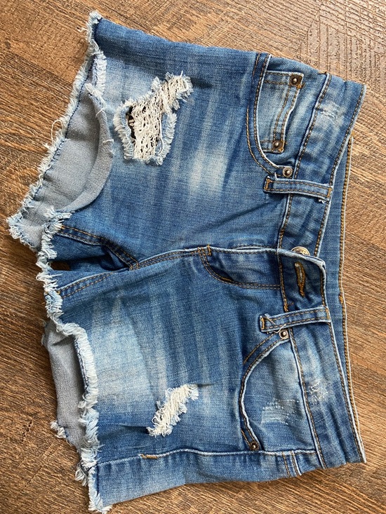 Ardene Pants - Ardene Distressed Light Blue Denim Cutoff Shorts